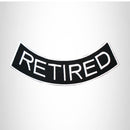 RETIRED White on Black with Boarder Bottom Rocker Patch for Vest Jacket - STURGIS MIDWEST INC.