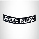 RHODE ISLAND White on Black Bottom Rocker Patch for Vest Jacket - STURGIS MIDWEST INC.