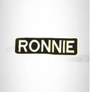 RONNIE White on Black Iron on Name Tag Patch for Biker Vest NB251 - STURGIS MIDWEST INC.