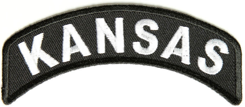 Kansas Rocker Patch Small Embroidered Motorcycle NEW Biker Vest Patch-STURGIS MIDWEST INC.