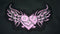 LOVE Patch Pink Heart Wings Flames For Jacket Vest Back Patch Women's-STURGIS MIDWEST INC.