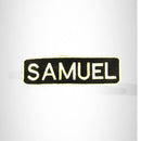 SAMUEL White on Black Iron on Name Tag Patch for Biker Vest NB253 - STURGIS MIDWEST INC.