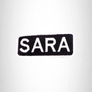 SARA Black and White Name Tag Iron on Patch for Biker Vest and Jacket NB317 - STURGIS MIDWEST INC.