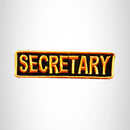 SECRETARY Orange on Black Small Patch Iron on for Vest Jacket SB600 - STURGIS MIDWEST INC.