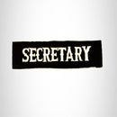 SECRETARY White on black Small Patch Iron on for Biker Vest SB746 - STURGIS MIDWEST INC.