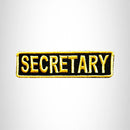 SECRETARY Yellow on Black Small Patch Iron on for Vest Jacket SB641 - STURGIS MIDWEST INC.