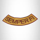 SEMPER FI Brown on Gold with Boarder Bottom Rocker Iron on Patch for Biker Vest - STURGIS MIDWEST INC.