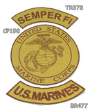 Semper Fi Marine Crop Iron on Sew on Patches Set for Biker Jacket Vest - STURGIS MIDWEST INC.