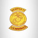 SEMPER FI U.S MARINES Brown on Gold Iron on 3 Large Back Patches Set for Biker Vest Jacket - STURGIS MIDWEST INC.