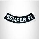 SEMPER FI White on Black with Boarder Bottom Rocker Patch for Vest - STURGIS MIDWEST INC.