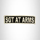 SGT AT ARMS White on Black Small Patch Iron on for Biker Vest SB707 - STURGIS MIDWEST INC.