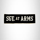 SGT. at ARMS White on black Small Patch Iron on for Biker Vest SB749 - STURGIS MIDWEST INC.