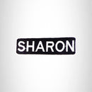 SHARON Black and White Name Tag Iron on Patch for Biker Vest and Jacket NB319 - STURGIS MIDWEST INC.