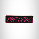 SHE DEVIL Pink on Black Small Patch Iron on for Vest Jacket SB608 - STURGIS MIDWEST INC.