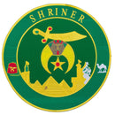Shriner Green and Yellow in Round Center PatchIron on for Biker Vest CP194G - STURGIS MIDWEST INC.