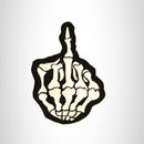 Skeleton Hand Giving the Finger Small Patch Iron on for Biker Vest SB735 - STURGIS MIDWEST INC.