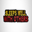 SLEEPS WELL WITH OTHERS Small Patch Iron on for Vest Jacket SB669 - STURGIS MIDWEST INC.