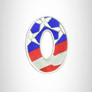 Small Patch 0 Numeric Symbol US Flag Iron on for Biker Vest - STURGIS MIDWEST INC.