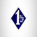 Small Patch 1% ER White on Blue Iron on for Biker Vest SB1046 - STURGIS MIDWEST INC.