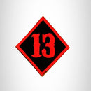 Small Patch 13 Diamond Red on black Iron on for Biker Vest SB823 - STURGIS MIDWEST INC.