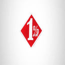 Small Patch 1%ER Diamond White on Red Iron on for Biker Vest SB977 - STURGIS MIDWEST INC.