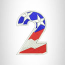 Small Patch 2 Numeric Symbol of US Flag Iron on for Biker Vest - STURGIS MIDWEST INC.