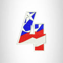 Small Patch 4 Numeric Symbol of US Flag Iron on for Biker Vest - STURGIS MIDWEST INC.