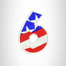 Small Patch 6 Numeric Symbol of US Flag Iron on for Biker Vest - STURGIS MIDWEST INC.