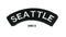 Seattle White on Black Small Rocker Iron on Patches for Biker Vest and Jacket-STURGIS MIDWEST INC.
