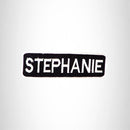 STEPHANIE Black and White Name Tag Iron on Patch for Biker Vest and Jacket NB321 - STURGIS MIDWEST INC.