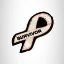 SURVIVOR PINK RIBBON Iron on Small Patch for Biker Vest SB918 - STURGIS MIDWEST INC.