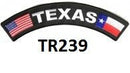 Texas USA State Flag White on Black Iron on Top Rocker Patch for Biker Vest Jacket - STURGIS MIDWEST INC.