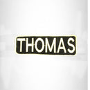 Thomas White on Black Iron on Name Tag Patch for Biker Vest NB259 - STURGIS MIDWEST INC.