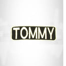 TOMMY White on Black Iron on Name Tag Patch for Biker Vest NB262 - STURGIS MIDWEST INC.