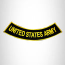 UNITED STATES ARMY Yellow on Black Bottom Rocker Patch for Vest jacket - STURGIS MIDWEST INC.