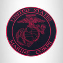 United States Marine Corps Red on Black Iron on Center Patch for Biker Vest CP177 - STURGIS MIDWEST INC.