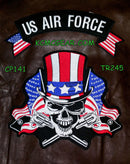 U.S. Air Force Skull & Flags Patches Set Embroidered for Biker Vest Jacket - STURGIS MIDWEST INC.