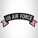 U.S Air Force White on Black Banner Iron on Top Rocker Patch for Biker Vest Jacket - STURGIS MIDWEST INC.