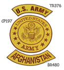 U.S Army Afghanistan Iron on Sew on Patches Set for Biker Jacket Vest - STURGIS MIDWEST INC.