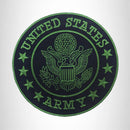 US Army Center Patch Circle United States Army Black w/ Green 12" - STURGIS MIDWEST INC.