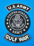 U.S ARMY GULF WAR Iron on 3 Large Back Patches Set for Biker Vest Jacket - STURGIS MIDWEST INC.