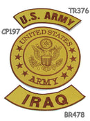 U.S Army Iraq Iron on Sew on Patches Set for Biker Jacket Vest - STURGIS MIDWEST INC.