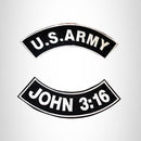 U.S. Army John 3:16 Iron on 2 Patches Set Sew on for Vest Jacket - STURGIS MIDWEST INC.
