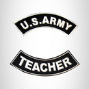U.S. Army Teacher Iron on 2 Patches Set Sew on for Vest Jacket - STURGIS MIDWEST INC.