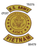 U.S Army Vietnam Iron on Sew on Patches Set for Biker Jacket Vest - STURGIS MIDWEST INC.