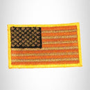 U.S Flag Orange Brown and Black with Gold Border Small Patch for Biker Vest SB790 - STURGIS MIDWEST INC.