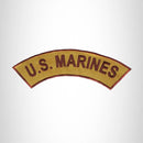 U.S MARINES Brown on Gold Boarder Top Rocker Patch for Biker Vest Jacket TR377 - STURGIS MIDWEST INC.
