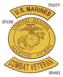 U.S Marines Combat Veteran Iron on Sew on Patches Set for Biker Jacket Vest - STURGIS MIDWEST INC.