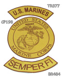 U.S Marines Semper FI Iron on Sew on Patches Set for Biker Jacket Vest - STURGIS MIDWEST INC.