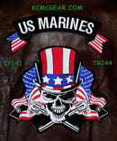 U.S. Marines Skull & Flags Patches Set Embroidered for Biker Vest Jacket - STURGIS MIDWEST INC.